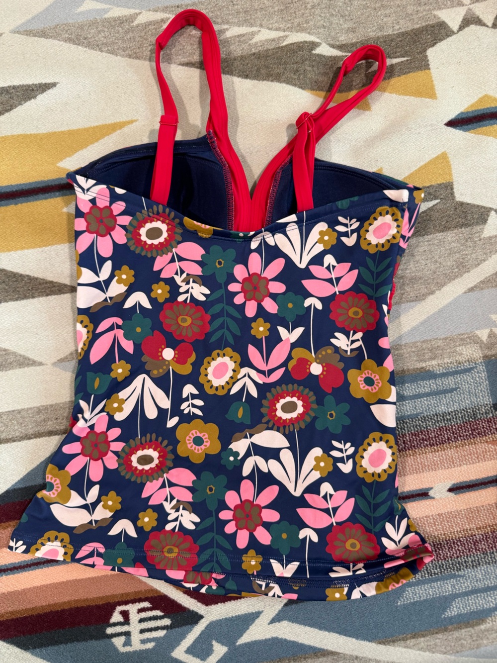 Boden Corsica Tankini Set Bloom Floral French Navy Multi Size 4 - Picture 7 of 9